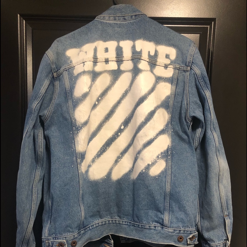 OFF-WHITE Diagonal spray denim jacket